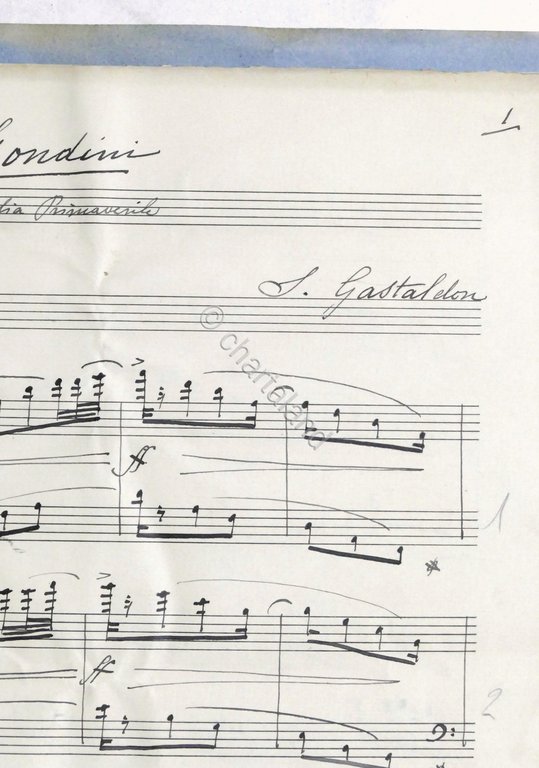 Spartito: Frate Anselmo - Manoscritto e Autografo di S. Gastaldon …