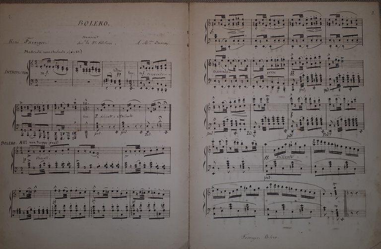 Spartito Manoscritto - Bolero pour Piano par R. Favarger - … | Immagine Gallery 3