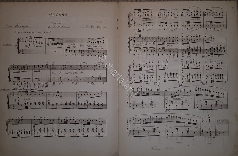 Spartito Manoscritto - Bolero pour Piano par R. Favarger - … | Immagine Gallery 4