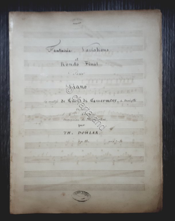 Spartito manoscritto - Fantaisie, Variations et Rondo Final - Piano …