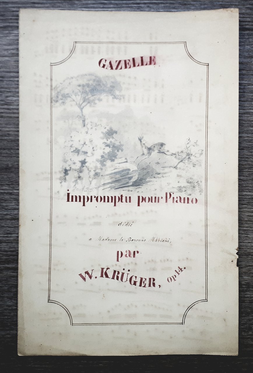 Spartito manoscritto - Gazelle - Impromptu pour Piano par W. …