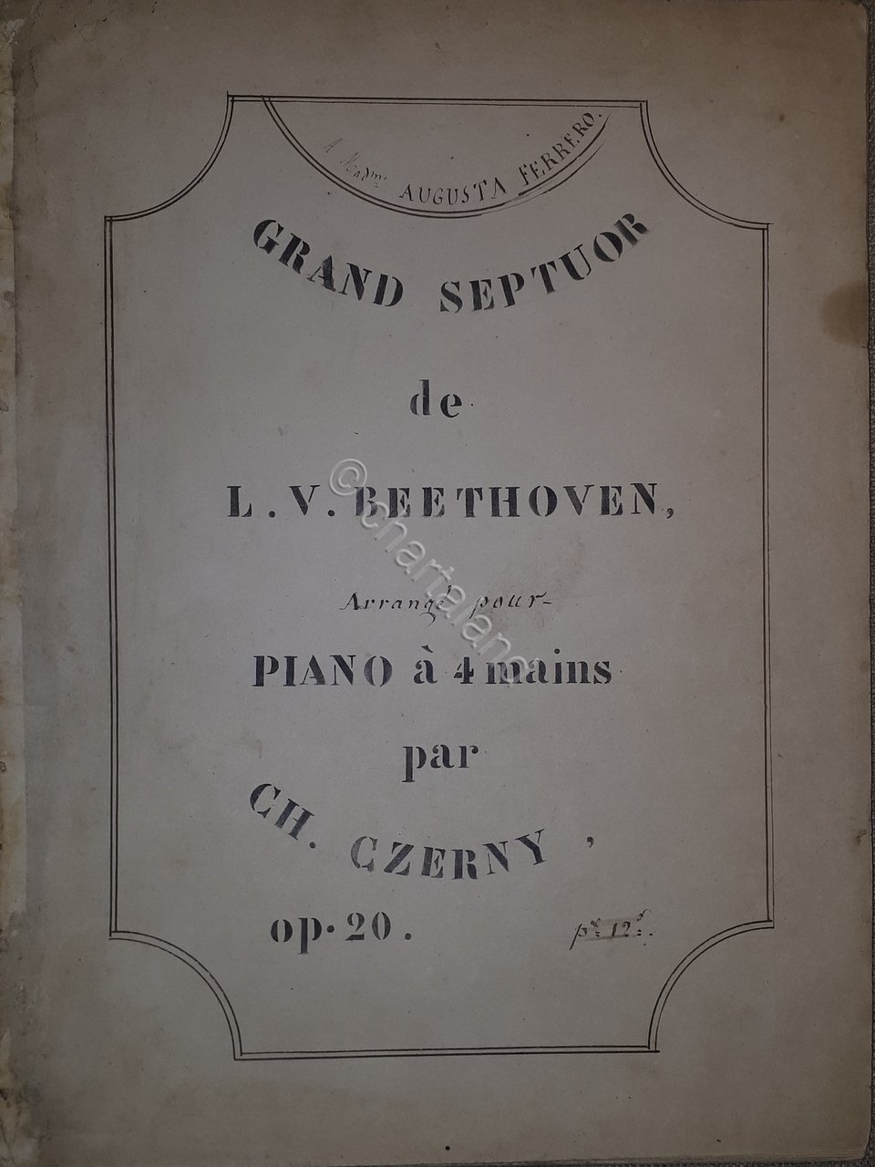 Spartito Manoscritto - Grand Septuor de Beethoven pour Piano par … | Immagine principale