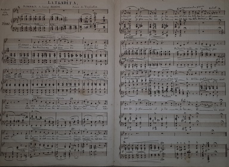 Spartito Manoscritto - La Tradita - Romanza pour Piano par … | Immagine Gallery 3