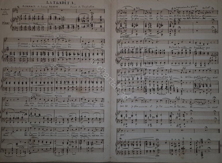 Spartito Manoscritto - La Tradita - Romanza pour Piano par … | Immagine Gallery 2