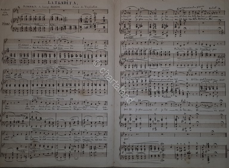 Spartito Manoscritto - La Tradita - Romanza pour Piano par … | Immagine Gallery 4