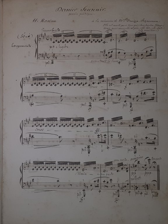 Spartito Manoscritto - Le Dernier Souvenir pour Piano par H. … | Immagine Gallery 3