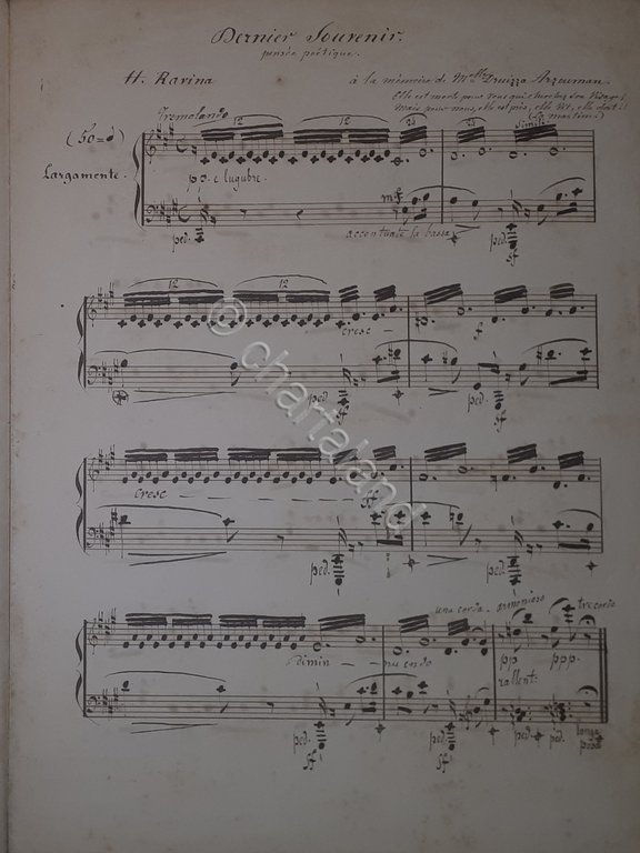Spartito Manoscritto - Le Dernier Souvenir pour Piano par H. … | Immagine Gallery 2