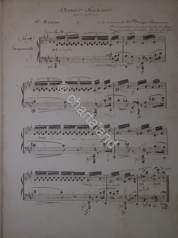 Spartito Manoscritto - Le Dernier Souvenir pour Piano par H. … | Immagine Gallery 4