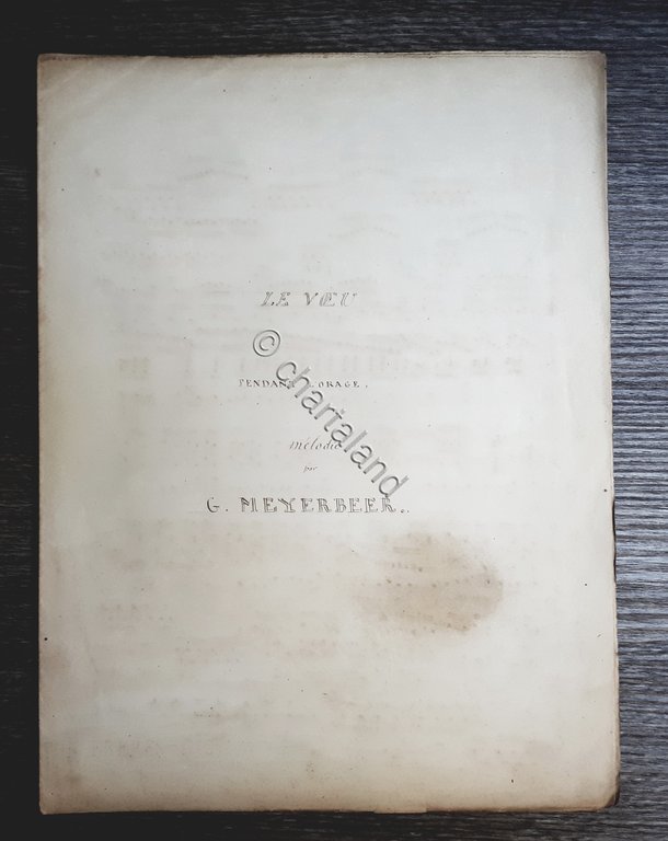 Spartito manoscritto - Le Voeu pendant l'orage - Melodie par …