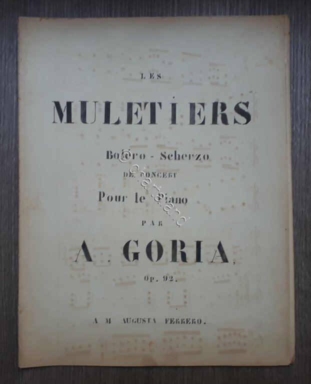 Spartito manoscritto - Les Muletiers - Bolero Scherzo pour Piano …