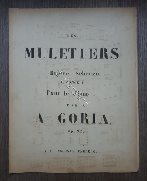 Spartito manoscritto - Les Muletiers - Bolero Scherzo pour Piano …