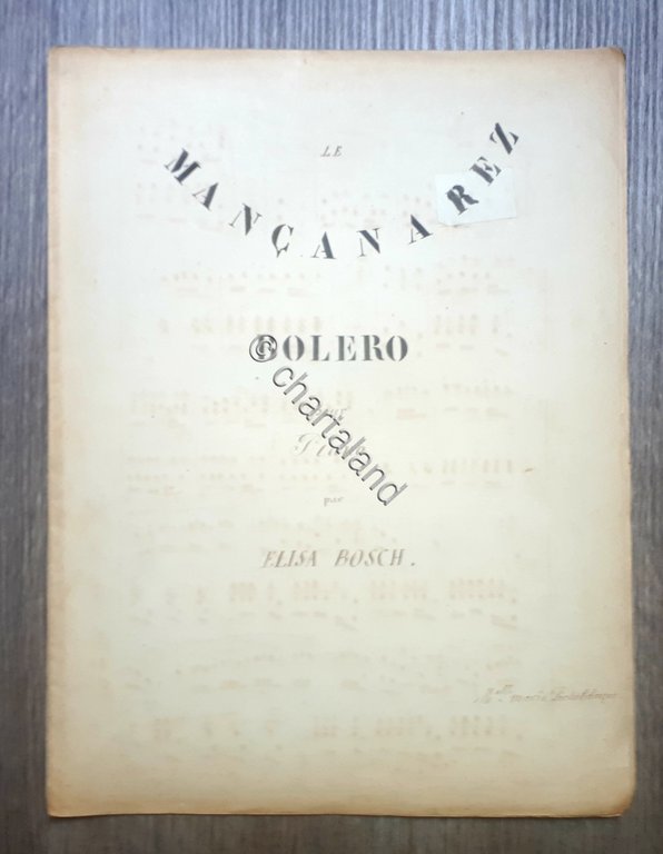 Spartito manoscritto - Mancanarez - Bolero pour Piano par Elisa …