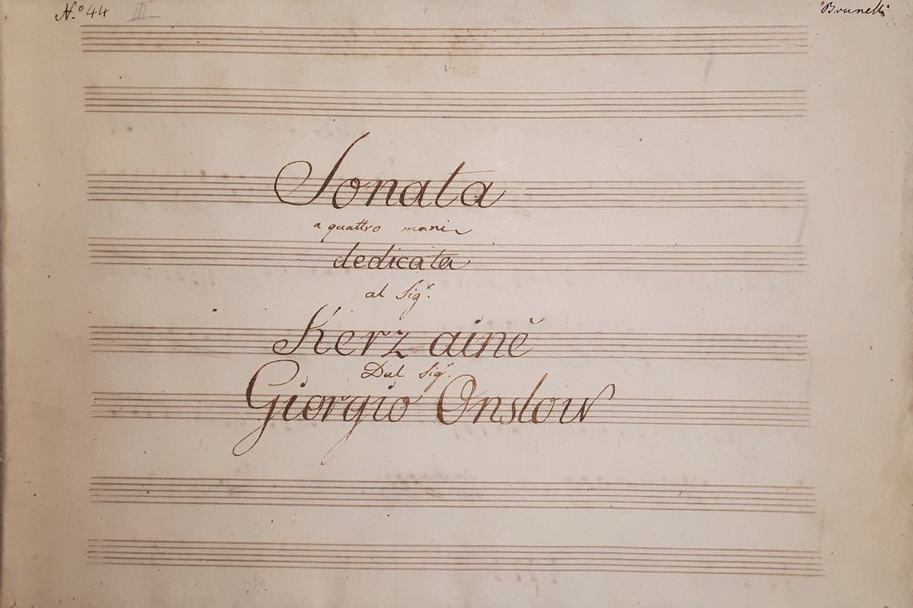 Spartito Manoscritto - Sonata dedicata al Kerz Ainè dal Sig. …