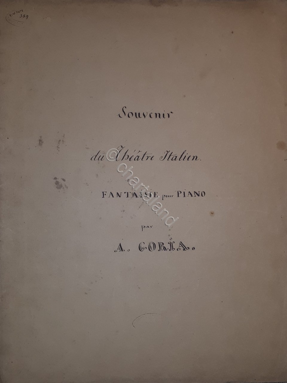 Spartito Manoscritto - Souvenir - Fantaisie pour Piano di A. … | Immagine principale