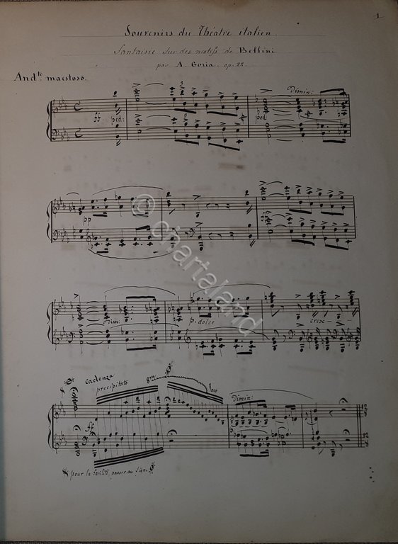 Spartito Manoscritto - Souvenir - Fantaisie pour Piano di A. … | Immagine Gallery 2