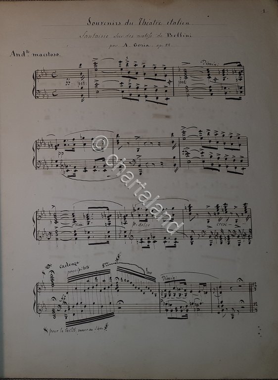 Spartito Manoscritto - Souvenir - Fantaisie pour Piano di A. … | Immagine Gallery 4