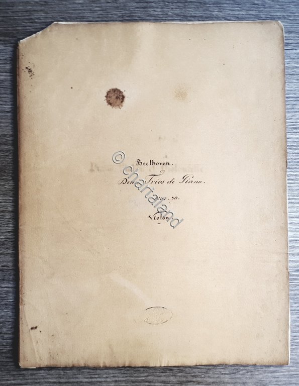 Spartito manoscritto - Violon - Deux Trios de Piano - …