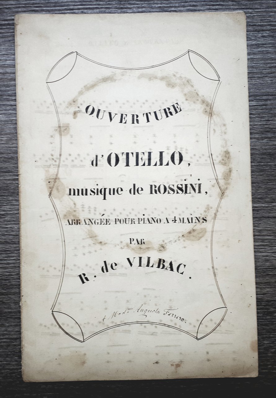 Spartito manoscritto Ouverture d'Otello - Musique de Rossini - Piano …