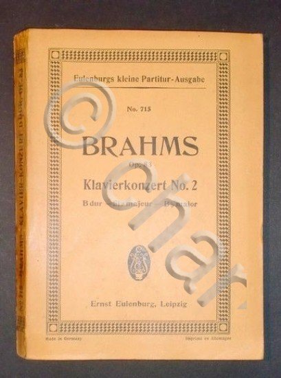 Spartito Partitura - Eulenburgs kleine partitur - Brahms Klavierkonzert No. …
