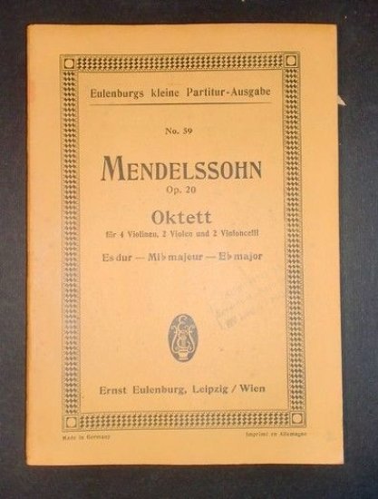 Spartito Partitura - Eulenburgs kleine partitur - Mendelssohn Oktett
