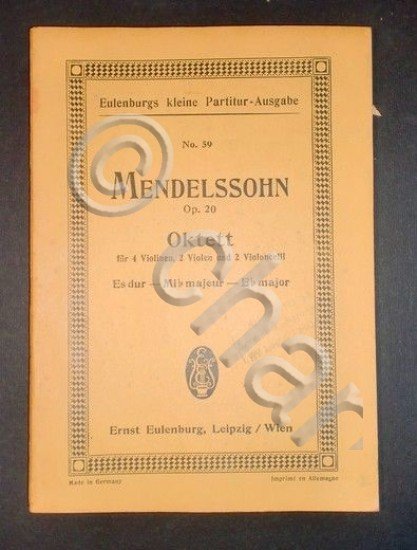 Spartito Partitura - Eulenburgs kleine partitur - Mendelssohn Oktett