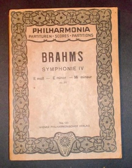 Spartito Philharmonia Partituren Scores Partitions Brahms Symphonie IV