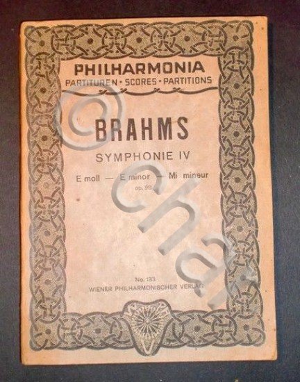 Spartito Philharmonia Partituren Scores Partitions Brahms Symphonie IV