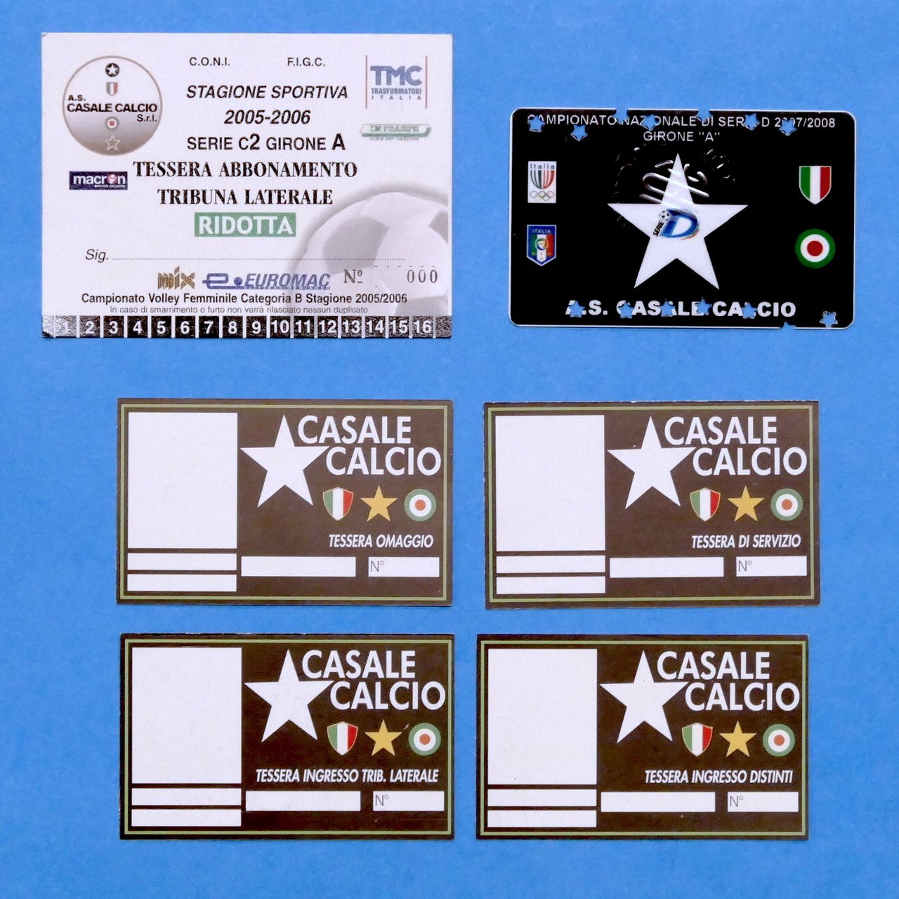 Sport - Lotto 6 tessere Casale Calcio - anni '2000