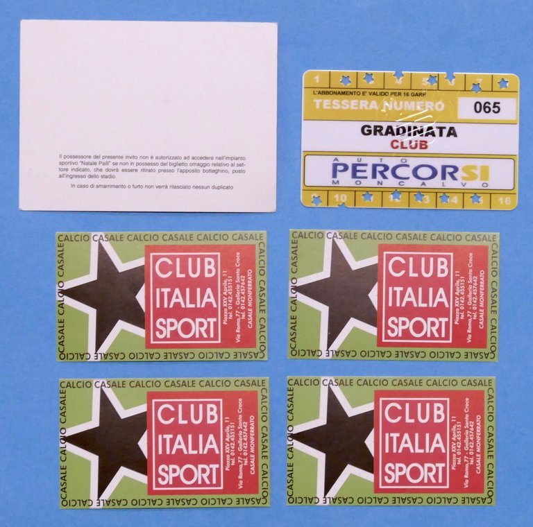 Sport - Lotto 6 tessere Casale Calcio - anni '2000