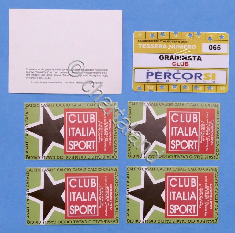 Sport - Lotto 6 tessere Casale Calcio - anni '2000