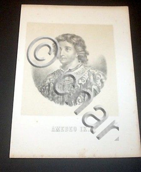 Stampa Casa Savoia Ritratto Amedeo IX 1465-1472