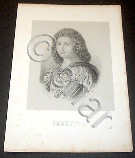 Stampa Casa Savoia Ritratto Umberto I 1002-1048