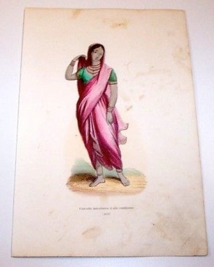 Stampa Costumi Asia Fanciulla d'alta condizione - 1858
