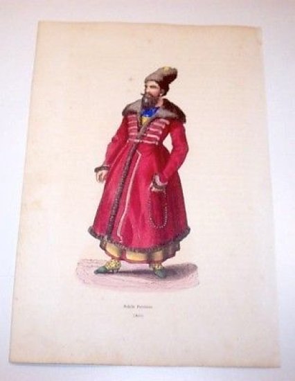Stampa Costumi Asia Persia Nobile Persiano - 1858
