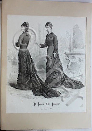 Stampa costumi moda abito donna - Milano - novembre 1878