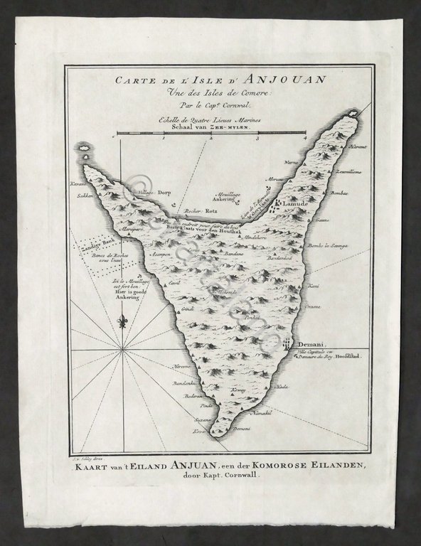 Stampa d'epoca - Carte de l'Isle d'Anjouan - Une des …