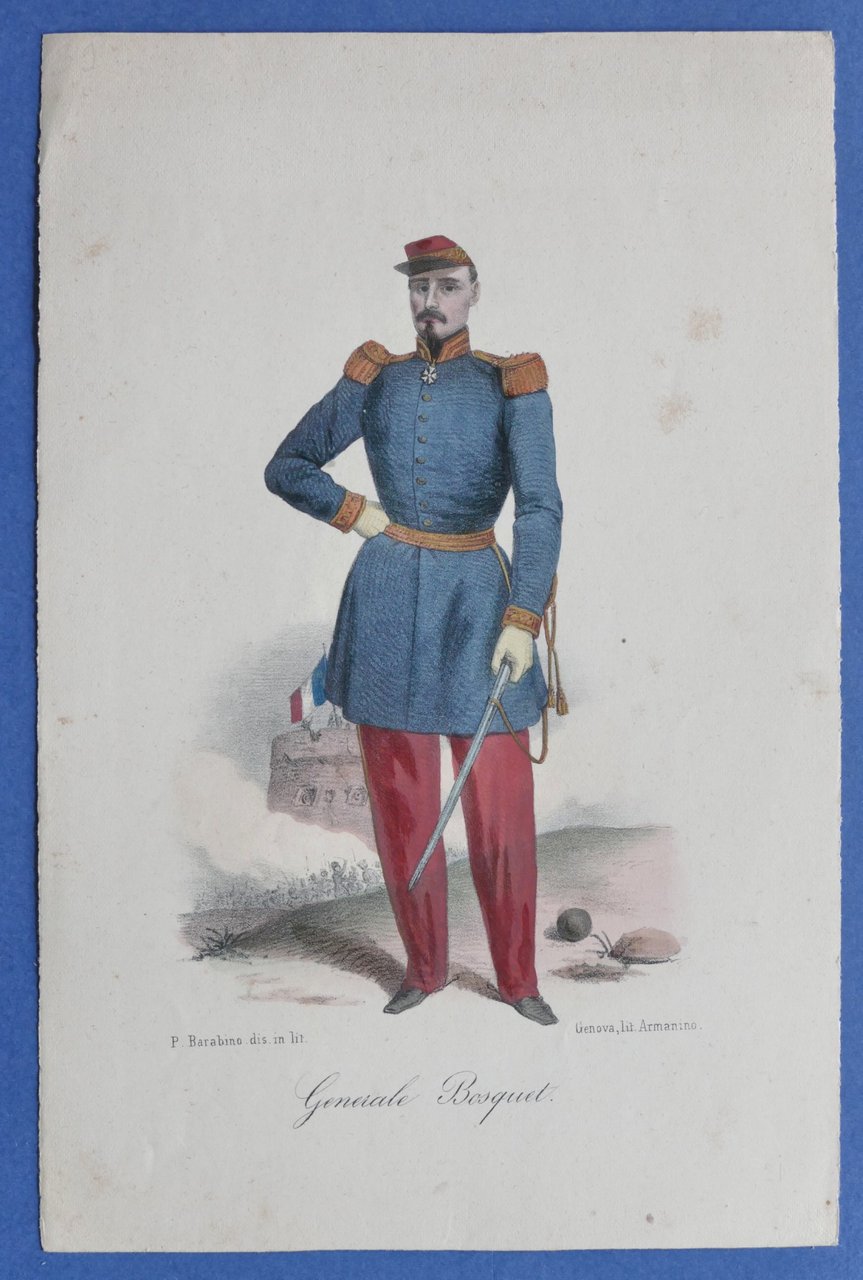 Stampa d'epoca - Generale francese Pierre Joseph François Bosquet - …