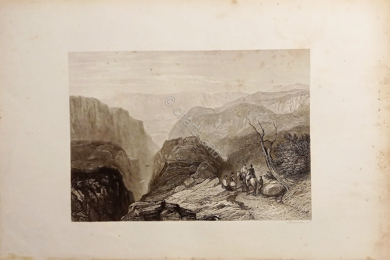 Stampa d'Epoca - Grecia - Monte Aracneo - Sec. XIX