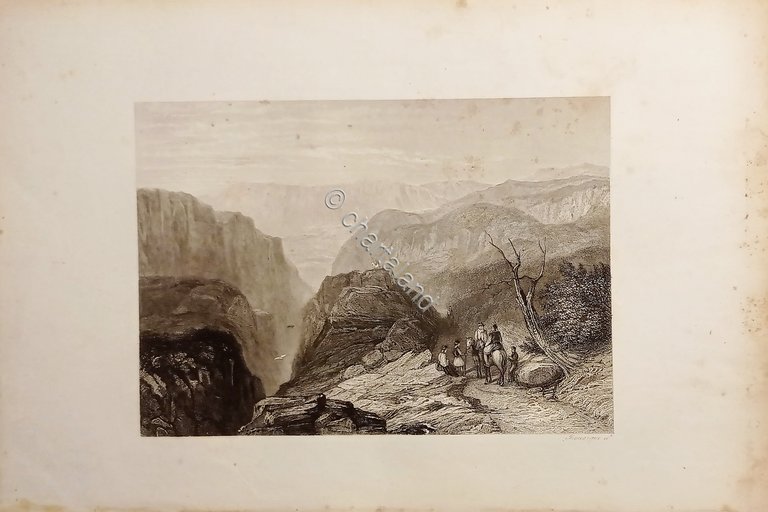 Stampa d'Epoca - Grecia - Monte Aracneo - Sec. XIX