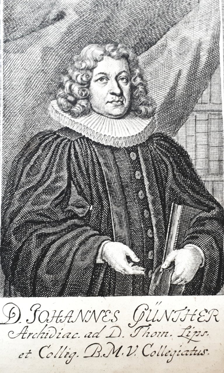 Stampa d'epoca - Johannes Günther arcidiacono Chiesa Thomas a Lipsia …