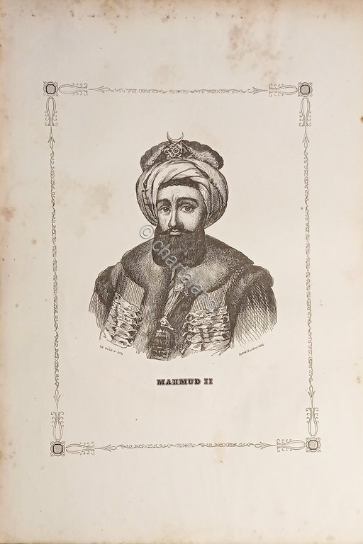 Stampa d'epoca - Sultano Mahmud II - Secolo XIX