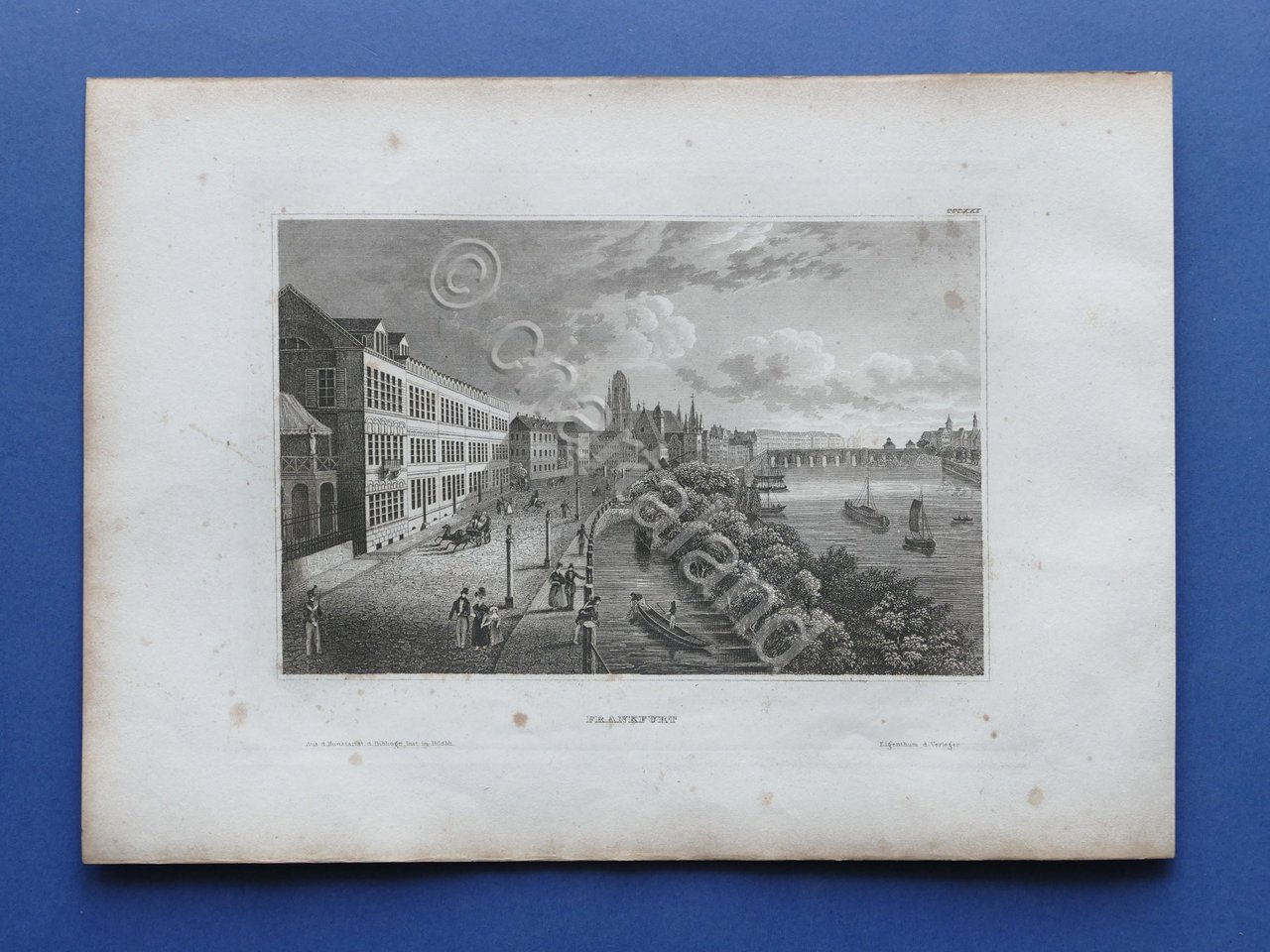 Stampa d'epoca metà '800 - Frankfurt - Francoforte - Germania | Immagine principale