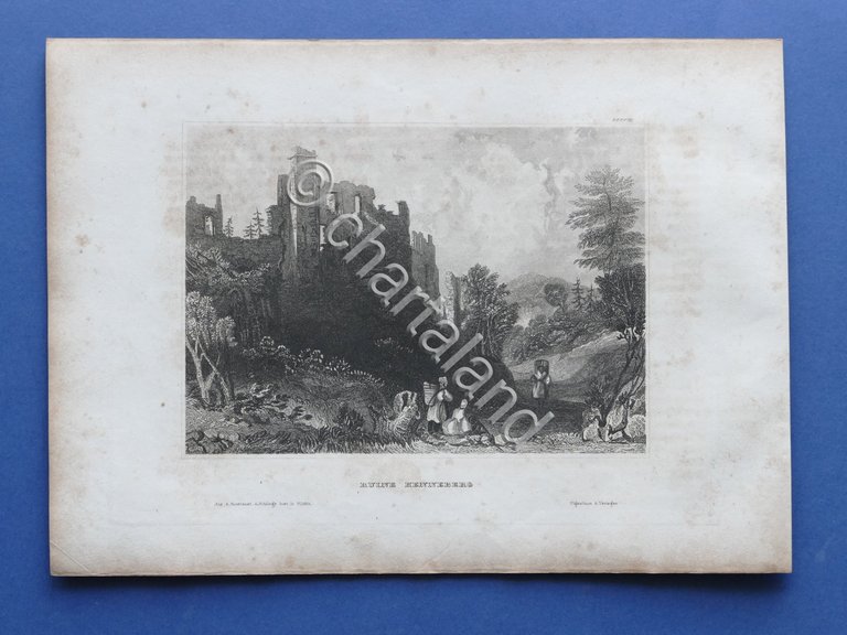 Stampa d'epoca metà '800 - Ruine Henneberg - Turingia - … | Immagine Gallery 2