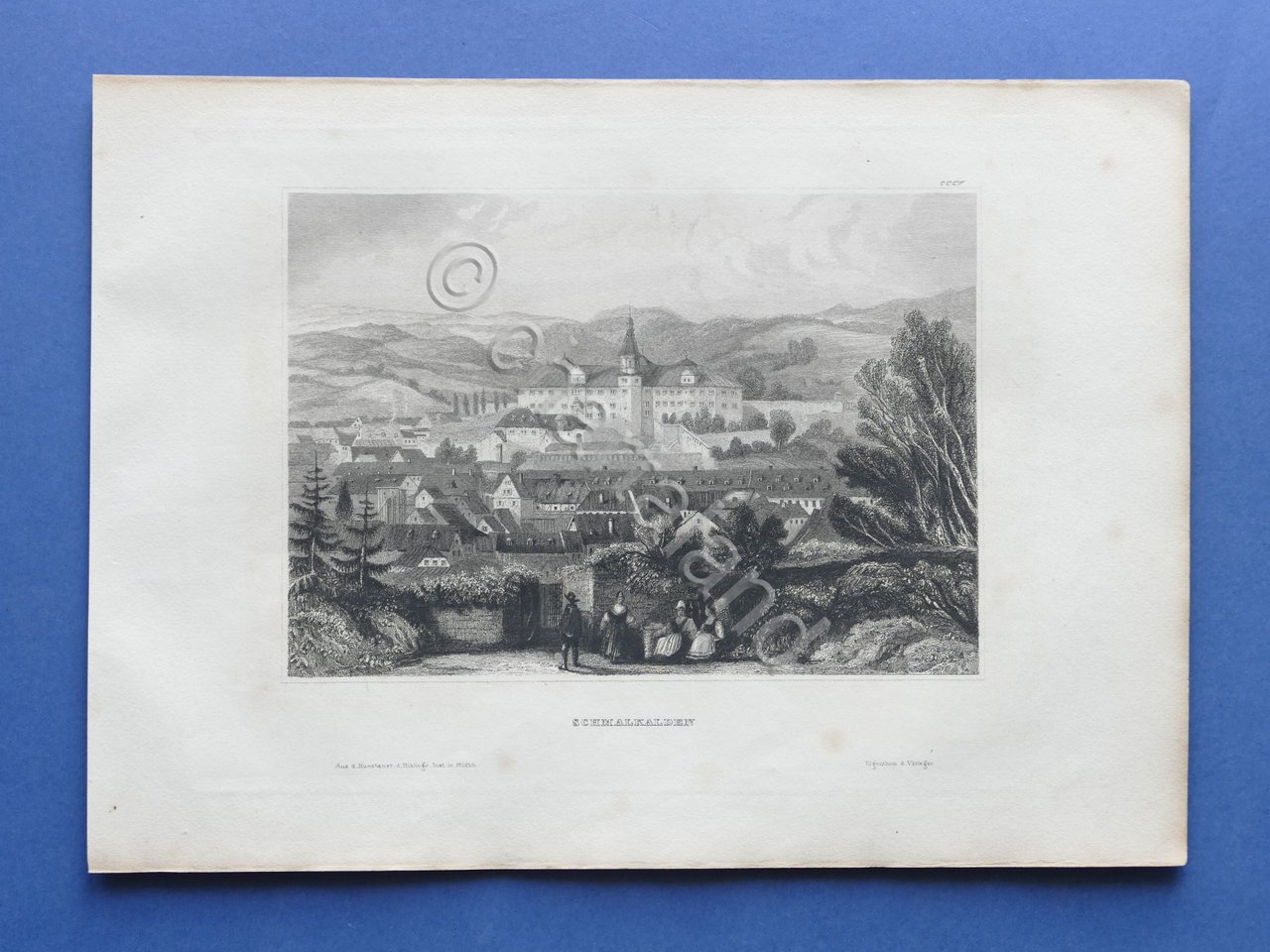 Stampa d'epoca metà '800 - Schmalkalden - Smalcalda - Germania | Immagine principale