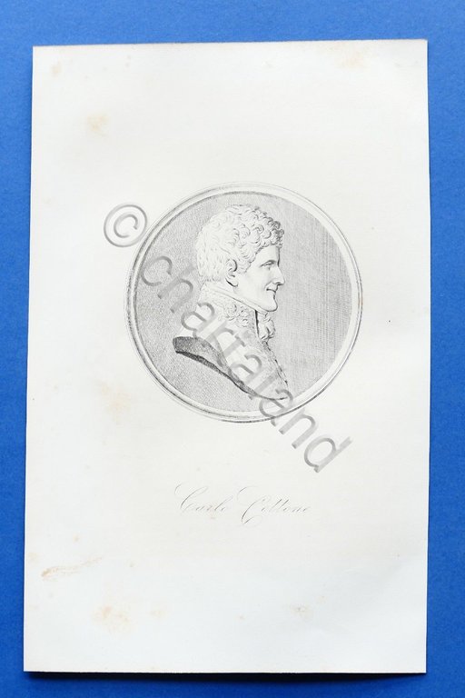 Stampa d'epoca Ritratto Personaggio Risorgimento - Carlo Cottone | Immagine Gallery 2