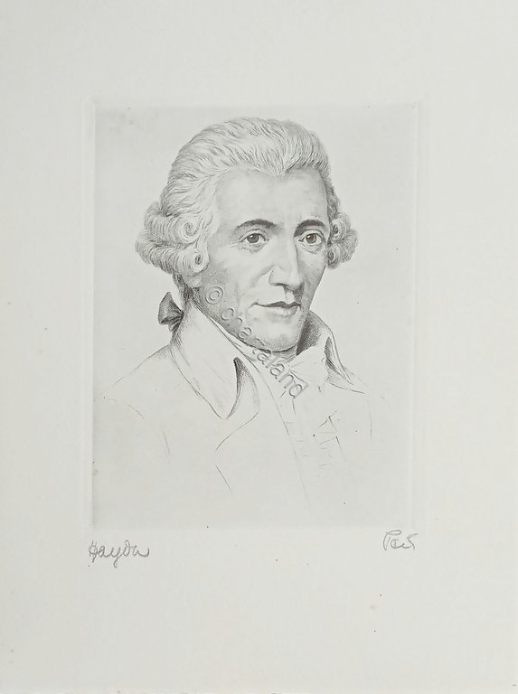 Stampa da incisione - Compositore Franz Joseph Haydn - Sec. …