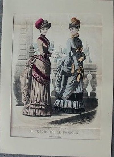 Stampa FIgurino moda abbigliamento epoca donna - Milano - 1884 … | Immagine principale