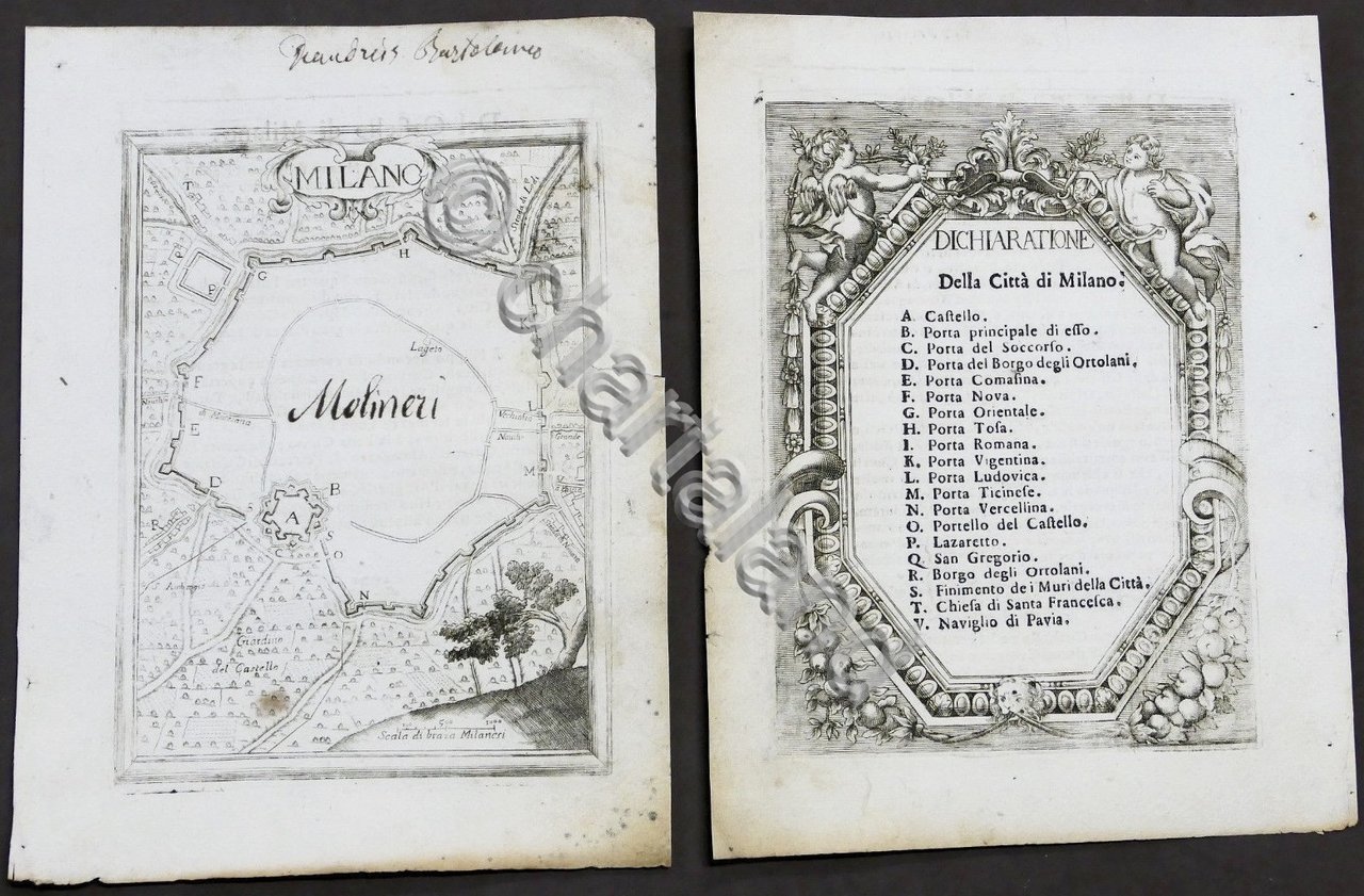 Stampa fortificazioni - Pianta città di Milano - G.B. Sesti … | Immagine principale