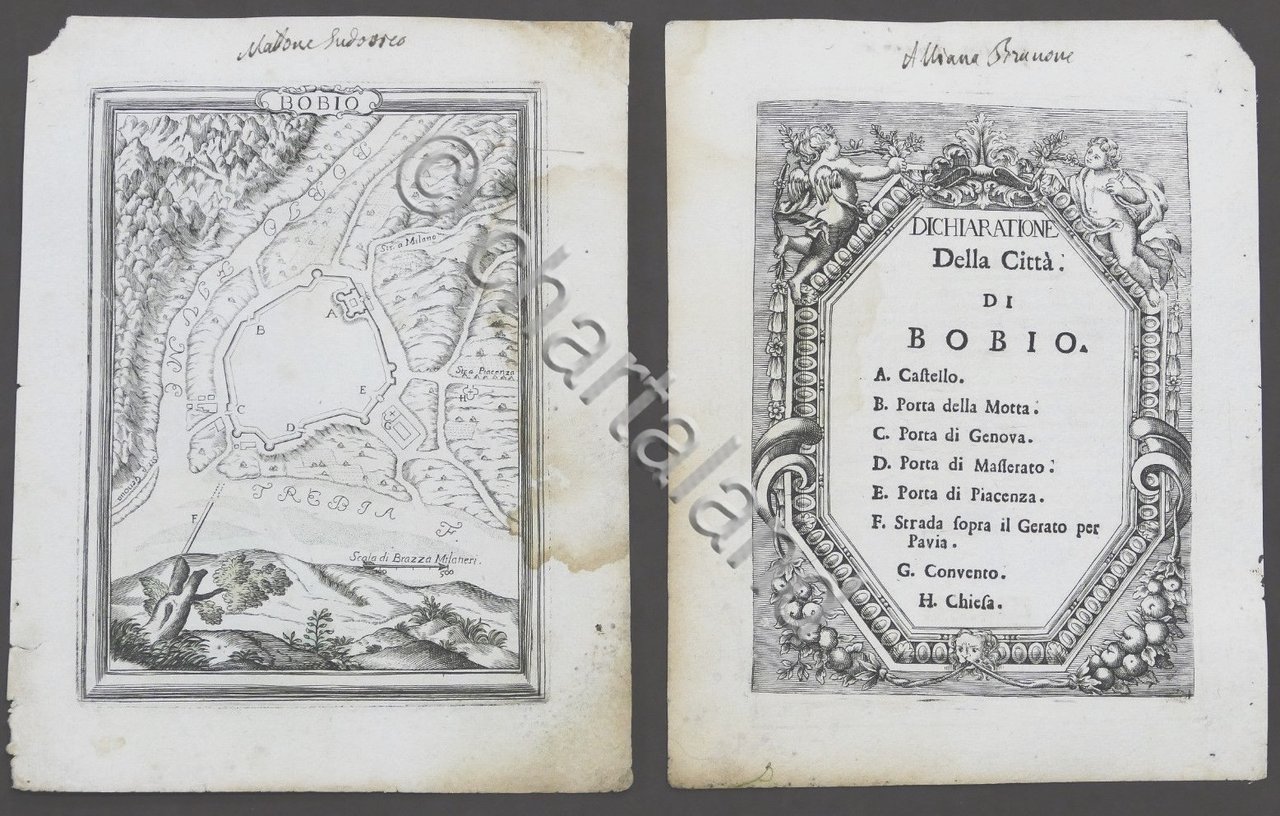 Stampa fortificazioni - Pianta di Bobbio (Bobio) - G.B. Sesti … | Immagine principale