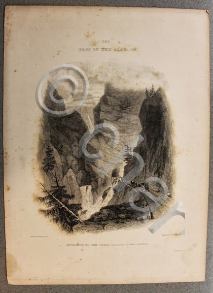 Stampa incisione - Brockedon Finden - Entrata galleria Gondo Passo …